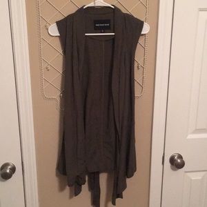 Dark Olive sleeveless cardigan